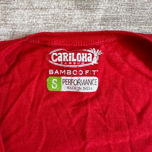 Cariloha Red Cotton Bamboo Tank Top Waist Tie - Picture 3 of 4